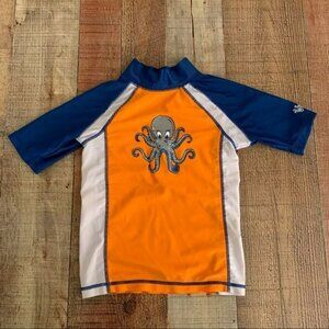 UVSkinz Blue And Orange Graphic Sun Swim shirt Rash Guard